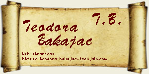 Teodora Bakajac vizit kartica